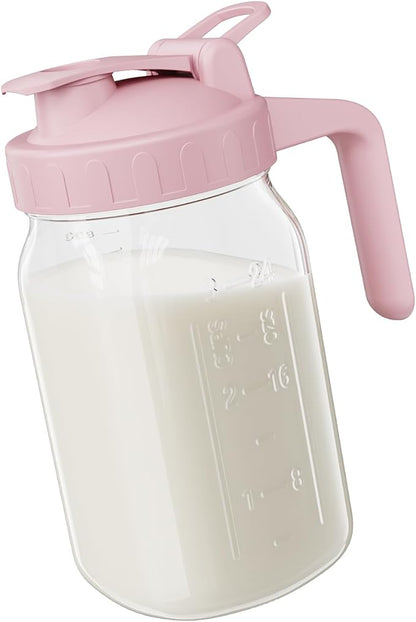 Breast Milk Pitcher - 32 oz Glass Mason Jar