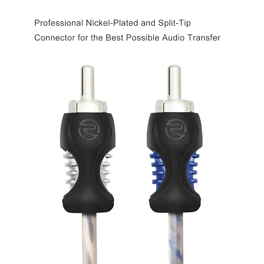 RECOIL RCI212 100% Oxygen Free Copper 12ft 2-Channel RCA Audio Cable, Twisted Pair with Noise Reduction