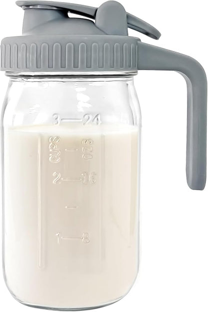JunVpic Breast Milk Pitcher - 32 oz Glass Mason Jar