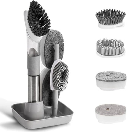 4-in-1 Dish Cleaning Brush Soap Dispensing Dish Brush Set