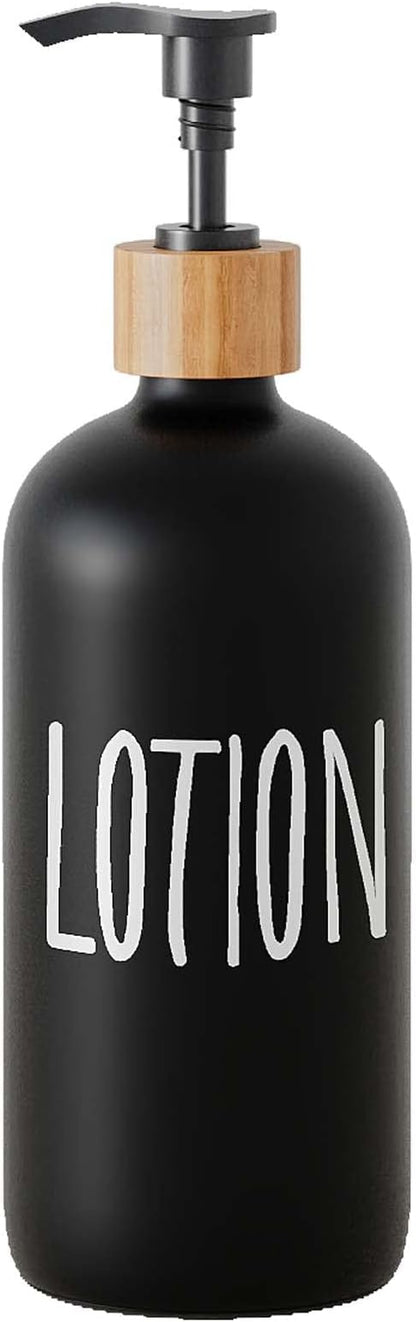Glass Lotion Dispenser, Refillable Matte Black Hand Lotion Dispenser Suitable