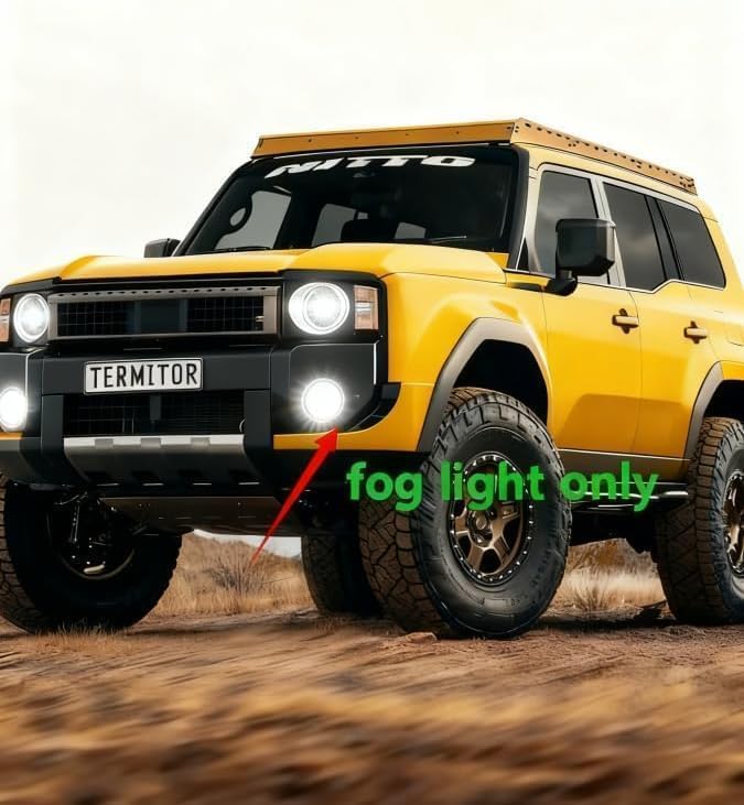 Termitor Latest 9005 H11 Fog Light Bulbs, H9 HB3 Halogen for Off-road only | 70K Lumens, 6500K Daylight White, No Adapter Required, Easy Install, 70,000hrs+ Lifespan, IP68, 1: 1 size, Pack of 2