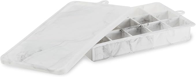 Host Ice Cube Tray with Lid, Makes 15 1.25" Cubes, Durable Silicone Trays