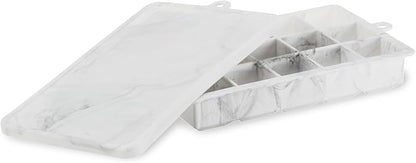 Host Ice Cube Tray with Lid, Makes 15 1.25" Cubes, Durable Silicone Trays