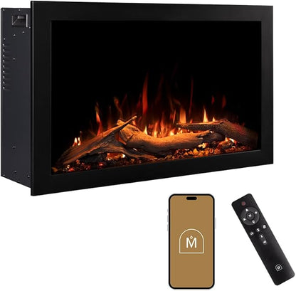 Modern Ember Highmark Traditional 30 Inch Built-in Smart Electric Fireplace