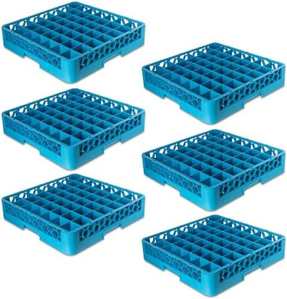 Carlisle FoodService Products RG4914-0 OptiClean 49 Compartment Glass Rack, 2.38" Compartments, Blue (Pack of 6)
