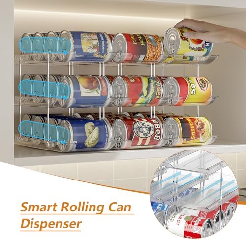 LXLXXL Can Organizer for Pantry Canned Food Storage Goods Holders 4 Tier