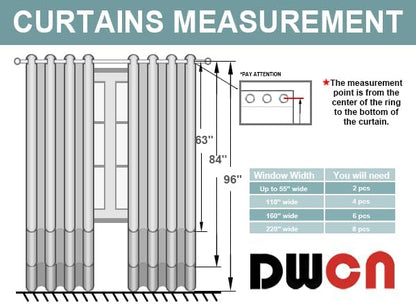 DWCN Blackout Curtains 63 Inch Length, Room Drakening Drapes