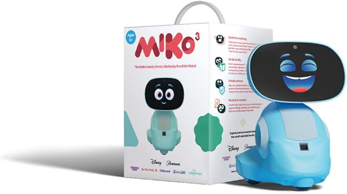 Miko 3: AI-Powered Smart Robot for Kids | STEAM Learning & Educational | Interactive Robot with Learning apps & Unlimited Games | Birthday Gift for Girls & Boys Aged 5-12| Blue.