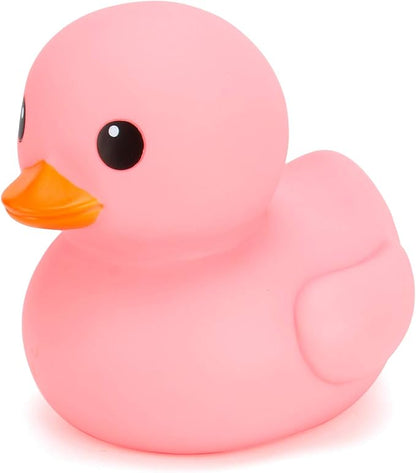 XL Jumbo Large Rubber Duck Bath Toy - No Hole Giant Duck, Waterproof Big Duckie Baby Shower Water Toy Without Hole for Kids Home, Decor, Party Gift 8-Inches (Pink)