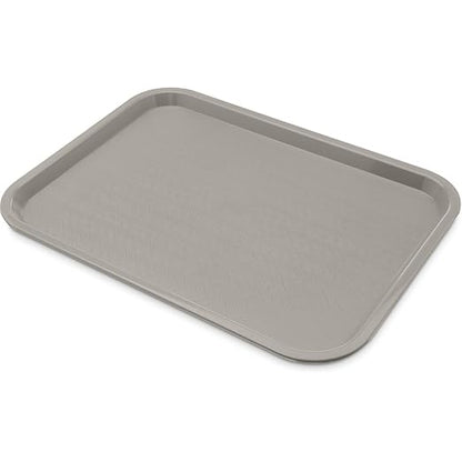 Carlisle FoodService Products Cafe Fast Food Cafeteria Tray with Patterned Surface for Cafeterias, Fast Food, And Dining Room, Plastic, 16.31 X 12.06 X 0.7 Inches, Gray, (Pack of 24)