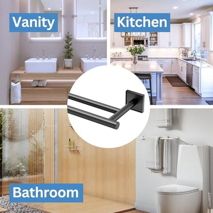 Gatco 5614MX Mode Double Towel Bar, Matte Black/Wall Mounted 24 Inch Double Towel Holder Rack for Bathroom