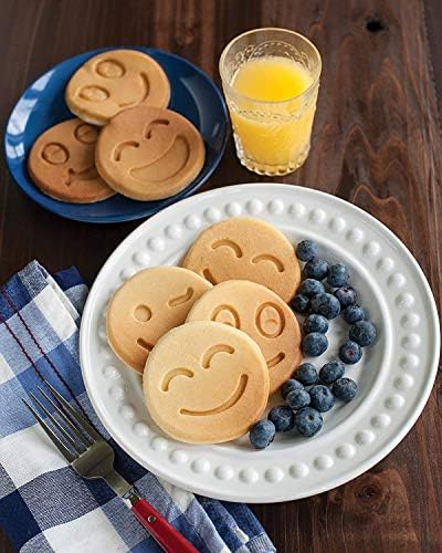 Nordic Ware Smiley Face Pancake Pan Silver, 10 1/2 inch diameter