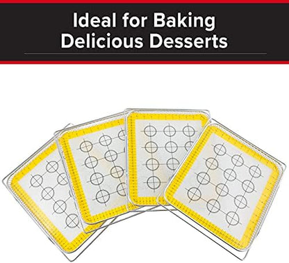 NUWAVE Genuine 9-Piece Ultimate Baking Kit, 1.3” Deep SS Roasting Tray, 4 SS Racks, 4 - 11.5”x13” Silicone Baking Mats, Compatible w/ All Bravo XL Air Fryer Oven Models 20801,20802, 20811, 20850