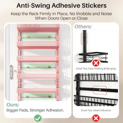 SNTD 8 Tiers Over the Door Organizer, 17" W x 6" D x 69" H, Pink