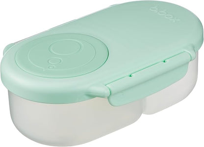 b.box Snack Box Reusable Snack Containers with Lids 2 compartments, Bento Box for kids and toddlers, Leakproof Lunch Box, BPA free and Dishwasher Safe Snack Container (Spearmint, 1 3/4 Cup)