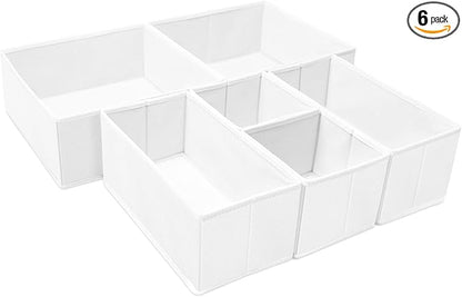 Criusia 6 Pack Clothes Drawer Organizer, Fabric Foldable Closet Dresser Drawer
