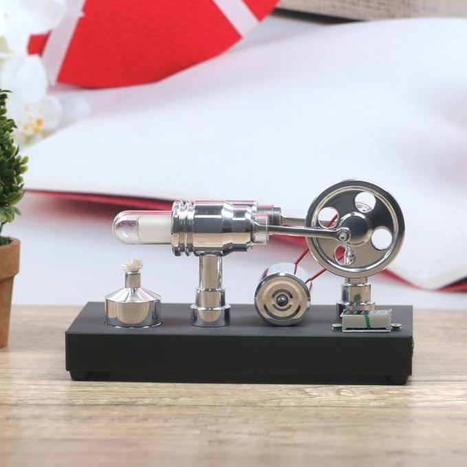 Sunnytech Hot Air Stirling Engine Motor Electricity Generator Educational Colorful LED SC (SC011)