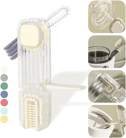 VIDONIO 4 in 1 Cup Lid Gap Cleaning Brush, Mutipurpose Tiny Silicone Cup Holder