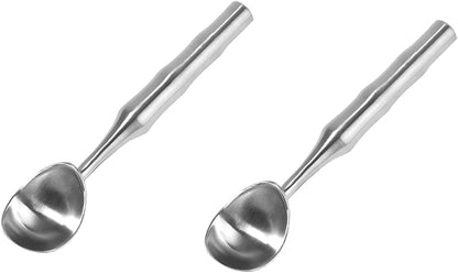 2Pcs Stainless Steel Ice Cream Scoop - Ergonomic Handle Ice Cream Scooper Heavy Duty Ice Cream Scoops Best Rated - One-Piece Dishwasher Safe Icecream Scoop Stainless Steel (2)
