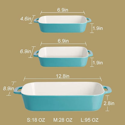 Sweejar Ceramic Bakeware Set, Rectangular Baking Dish