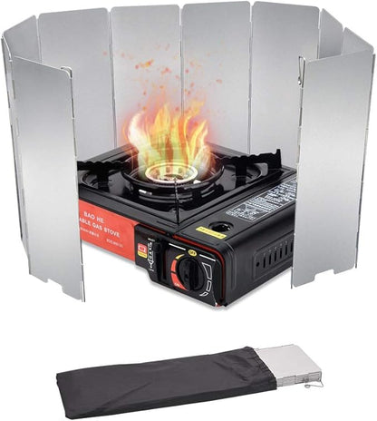 10 Plates Stove Windscreen, Aluminum Stove Windshield