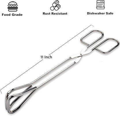Hiash 11" Heavy Duty Stainless Steel Kitchen Scissor Tongs