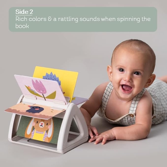 Taf Toys Infant Tummy-time High Contrast rattling Activity Book with Art Cards for Baby, Baby Product for Newborn Educational Toys for 3 Essentials Developmental Learning Stages