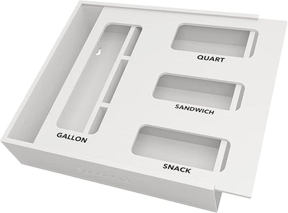 SpaceAid Bag Storage Organizer for Kitchen Drawer, Bamboo Organizer, Compatible