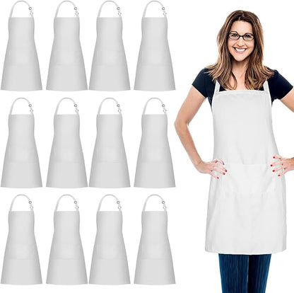 Jubatus 12 Pack 100% Cotton Aprons Bulk