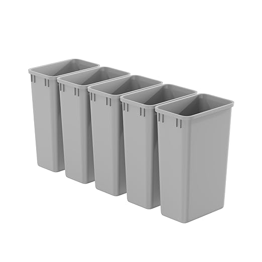 Dowell 5 Pack 50Qt Wastebasket Trash Container,