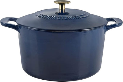 MARTHA STEWART Gatwick 7-Quart Enamel Cast Iron Dutch Oven Pot