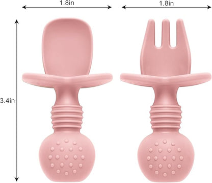 Eascrozn Silicone Feeding Set, 2 Pack Divided Toddler Plates