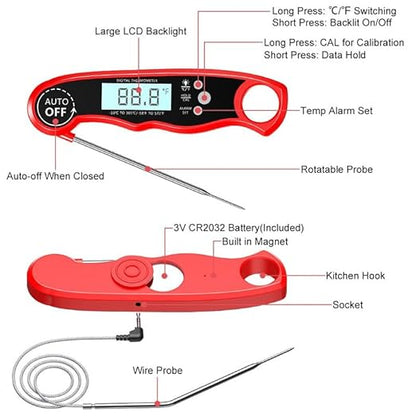 RIWUSI Meat Thermometer Digital, Instant Read Food Thermometer