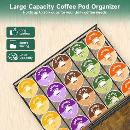 EsLuker.ly Coffee Bar Organizer Station Shelf Mug Holder, with 12 Hooks