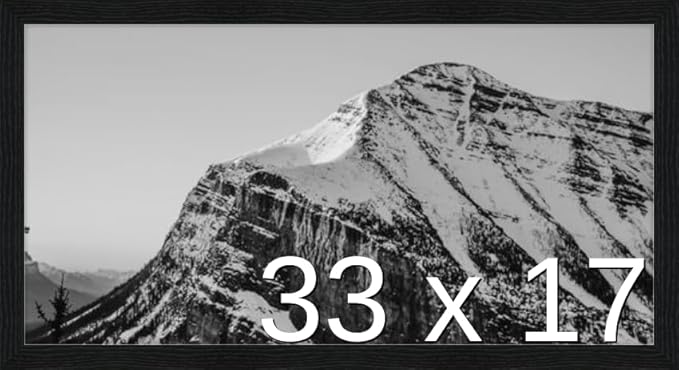 Frame It Easy 33 x 17 Black Grain Wood Frame