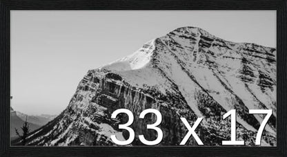 Frame It Easy 33 x 17 Black Grain Wood Frame
