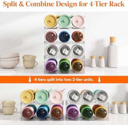 Lifewit Stackable Water Bottle Organizer, Clear Tumbler Holder for Cabinet