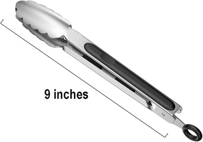 9-inch Stainless Steel Kitchen Tongs
