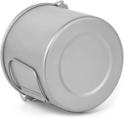 Lixada 1100ml/2800ml Titanium Pot Ultralight Portable Hanging Pot with Lid and Foldable Handle Outdoor Camping Hiking Backpacking