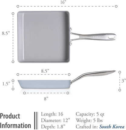 TECHEF - CeraTerra Ceramic Nonstick Tamagoyaki Japanese Omelette Pan/Egg Pan Skillet, (PTFE, PFAS, and PFOA Free), Induction-Ready, Made in Korea