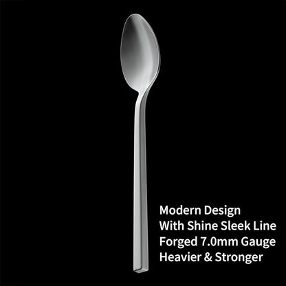 Alata Cube 20-Piece Forged Silverware Set Stainless Steel Flatware Set,Service for 4,Matte Satin Polished Cutlery Set,Dishwasher Safe