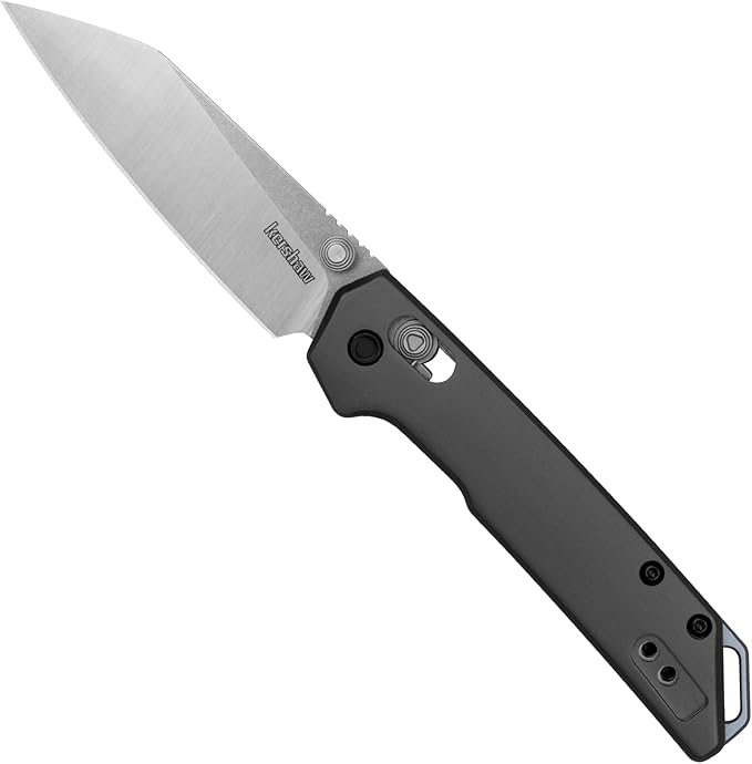 Kershaw Mini Iridium Folding Pocket Knife, 3 inch D2 Steel Blade, DuraLock, Aluminum Handle, Pocketclip