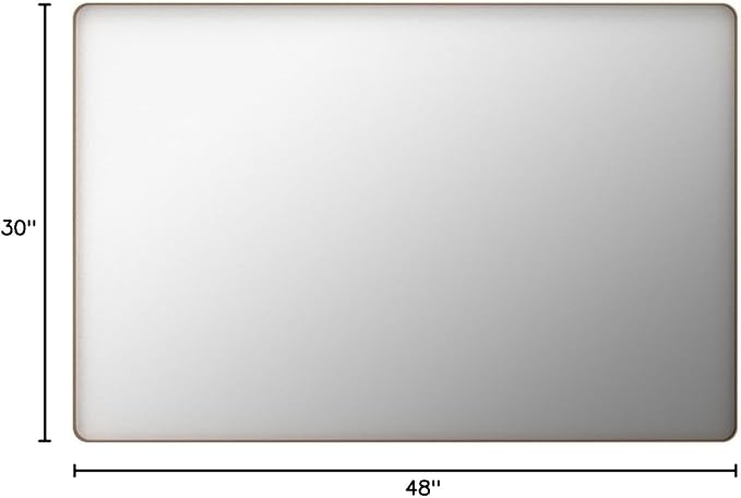 LOAAO 48”X30” Gold Bathroom Mirror, Rounded Rectangle Gold Frame Mirror