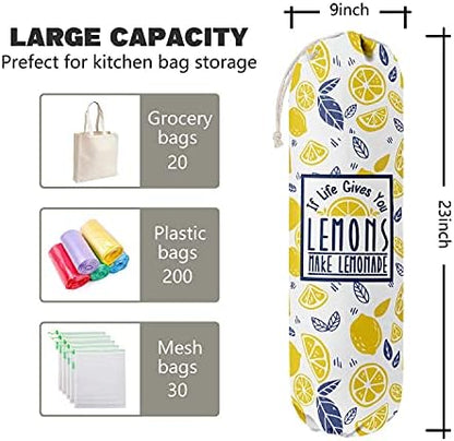 If Life Gives You Lemons Make Lemonade, Kitchen Grocery Bags Holder Container Organizer, Plastic Bag Holders Storage for Garbage Shopping Trash Sack, Gift for Women Mother Grandmother Friend
