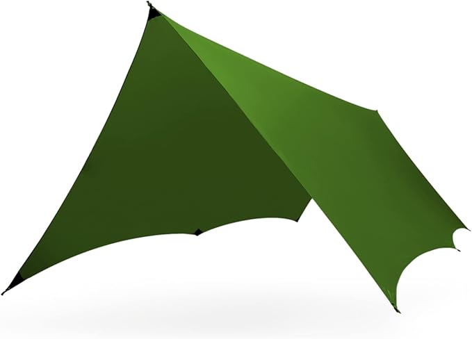 KAMMOK Kuhli Ultralight | Versatile Weather Shelter, (Waterproof, Durable, Portable, Camping Tarp, Hammock Tarp, Rain Cover), Moss Green