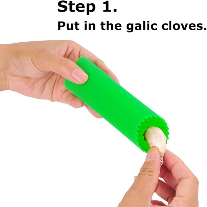 2 Set Peeler Silicone Easy Roll Tube Useful Garlic Odorfree Kitchen Tool