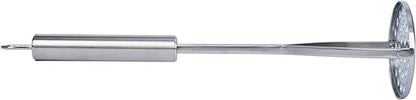 Restaurantware-German Standard Round-Faced Mashers With Ergonomic Handle, 24 Heavy-Duty Potato Mashers - Dishwashable, Durable, Stainless Steel Food Mashing Tool, For Avocado, Beans, Sweet Potatoes