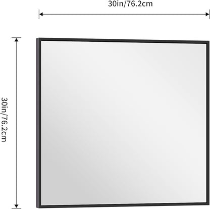 Black Bathroom Mirror for Wall, 30x30 Inch Rectangle Mirrors