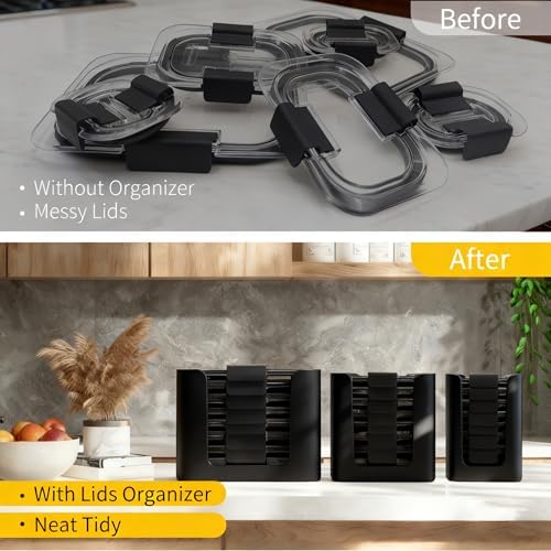 Lid Organizer for Rubbermaid Brilliance,Fits 4.7 & 3.2 Cup,1.3 Cup,0.5 Cup
